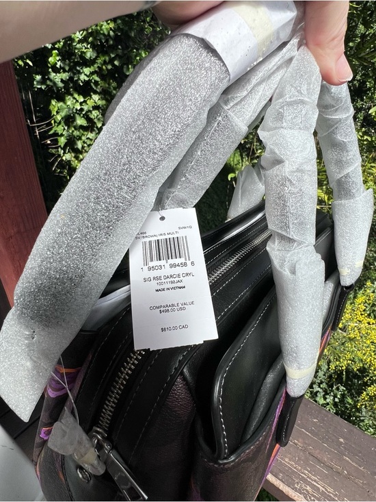 COACH Darcie Carryall in Signature Rose Print CL466 Authentic NEW!! - Picture 4 of 7